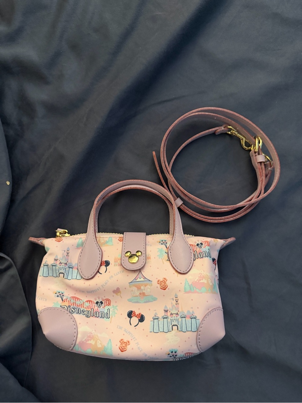 Stoney clover disneyland Pink Castle Crossbody Bag with Detachable Strap